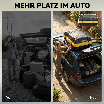 Waterproof Car Roof Cargo Box 425L with Straps, Hooks