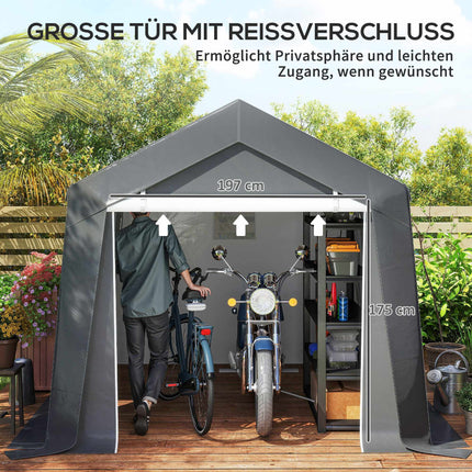 Waterproof Carport Tent 3x3 m with Roll-Up Door, Ventilation