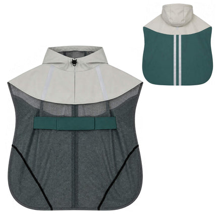 Waterproof Dog Raincoat with Reflective Stripes, Green