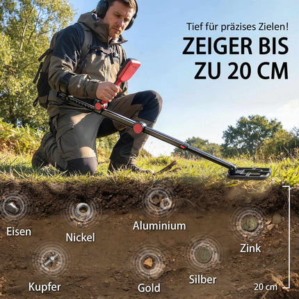 Wasserdichter, faltbarer Metalldetektor mit LCD und Kopfhörern