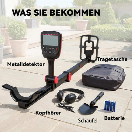 Wasserdichter, faltbarer Metalldetektor mit LCD und Kopfhörern