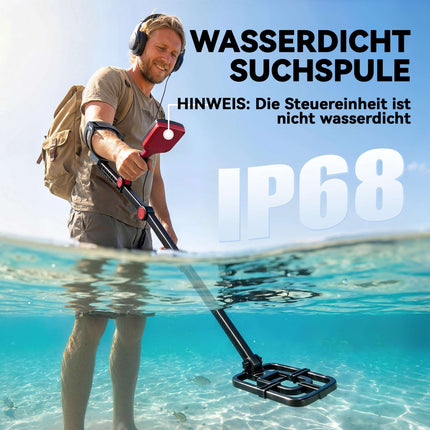 Wasserdichter, faltbarer Metalldetektor mit LCD und Kopfhörern