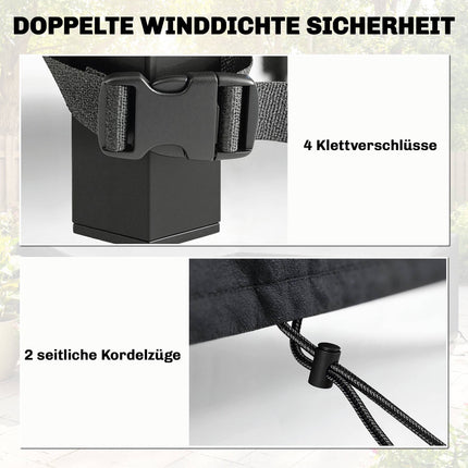 Wasserdichte Gartenmöbelabdeckung, 420D Oxford, 125x125x74cm