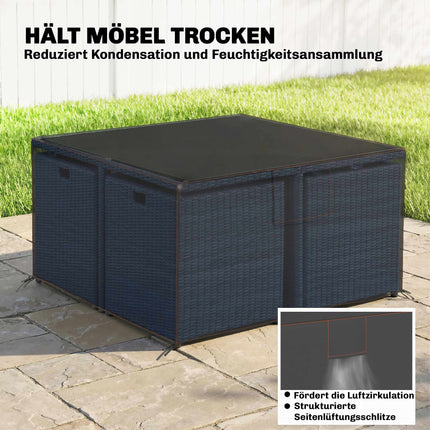 Wasserdichte Gartenmöbelabdeckung, 420D Oxford, 125x125x74cm