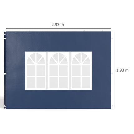 Waterproof Gazebo Side Panels with Windows, Blue, 2-Pack