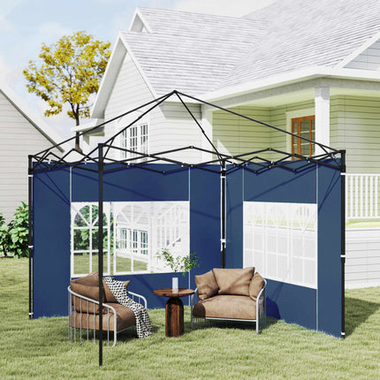 Waterproof Gazebo Side Panels with Windows, Blue, 2-Pack