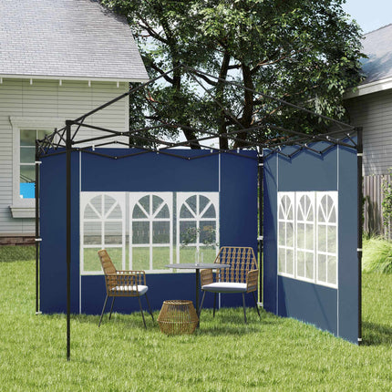 Waterproof Gazebo Side Panels with Windows, Blue, 2-Pack