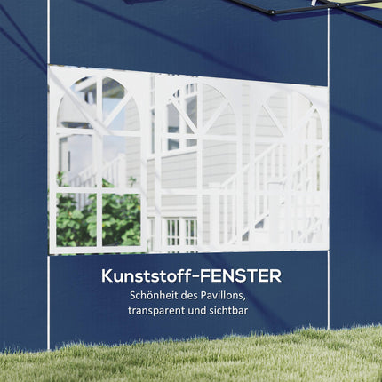 Waterproof Gazebo Side Panels with Windows, Blue, 2-Pack
