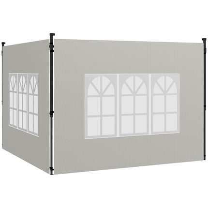 Waterproof Gazebo Sidewalls Set, 3x3/3x6 m, White