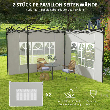 Waterproof Gazebo Sidewalls Set, 3x3/3x6 m, White