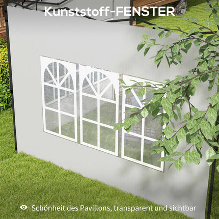 Waterproof Gazebo Sidewalls Set, 3x3/3x6 m, White