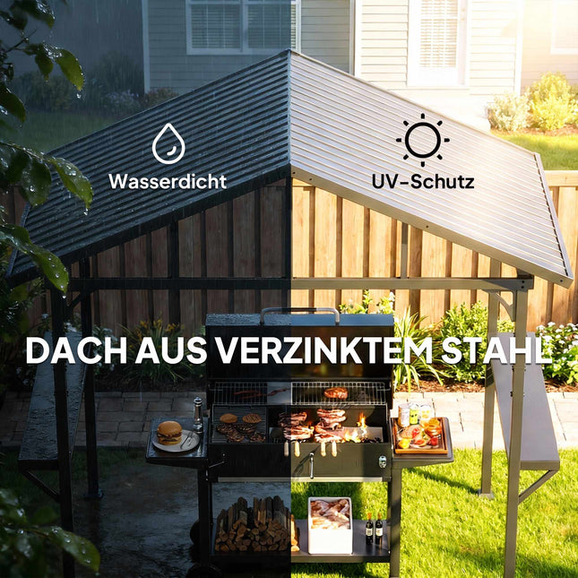 Wasserdichter Grillpavillon mit Stahlrahmen und Ablagen
