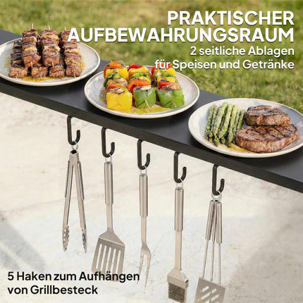 Vodotěsný grilovací pavilon s ocelovou konstrukcí a policemi