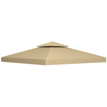 Wasserdichtes Pavillon-Ersatzdach 3x3m, Doppellüftung Beige