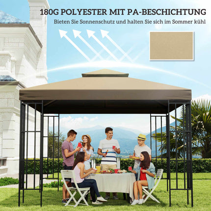 Wasserdichtes Pavillon-Ersatzdach 3x3m, Doppellüftung Beige