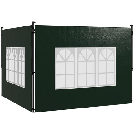 Wasserdichte Pavillon-Seitenwände mit Fenstern, 2er-Pack, Grün