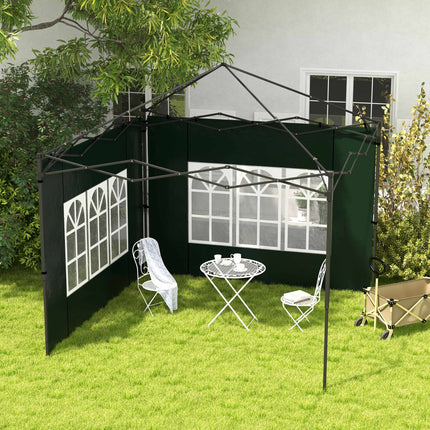 Wasserdichte Pavillon-Seitenwände mit Fenstern, 2er-Pack, Grün