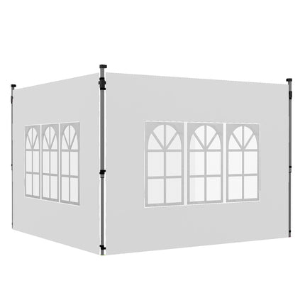 Wasserdichte Pavillon-Seitenwände mit Fenstern, 3x3/3x4 m, Weiß