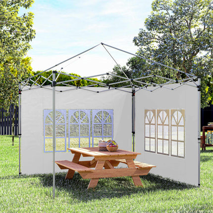 Wasserdichte Pavillon-Seitenwände mit Fenstern, 3x3/3x4 m, Weiß