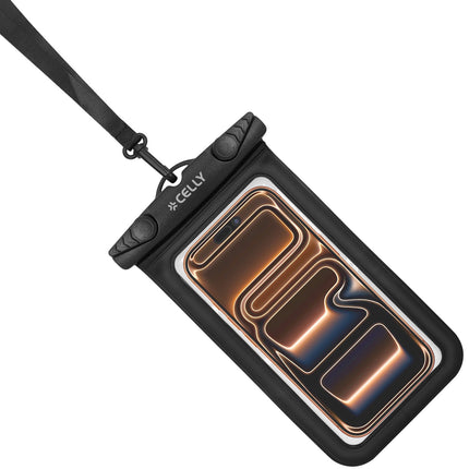 Wasserdichte Handytasche, IPX8, passend für bis zu 7 Zoll, Schwarz