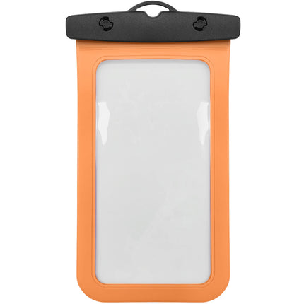 Waterdicht telefoonhoesje IPX8, geschikt voor telefoons tot 7 inch, oranje