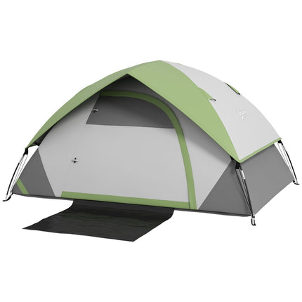 Kuppelzelt für 2 Personen, leichtes, stabiles, wasserdichtes Familienzelt mit Tür und Fenster, Packtasche, Haken, Campingzelt mit 3000 mm Wassersäule, Zelt für Camping, Reisen, Trekking, Garten