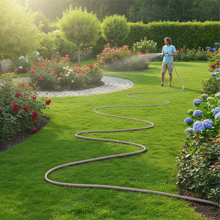 Wetterfester beiger Gartenschlauch – UV-beständig, flexibel