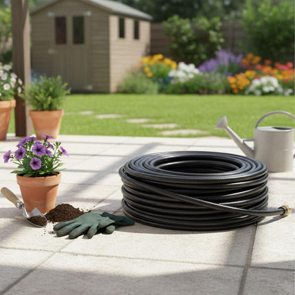 Wetterfester schwarzer Gartenschlauch – UV-beständig, flexibel