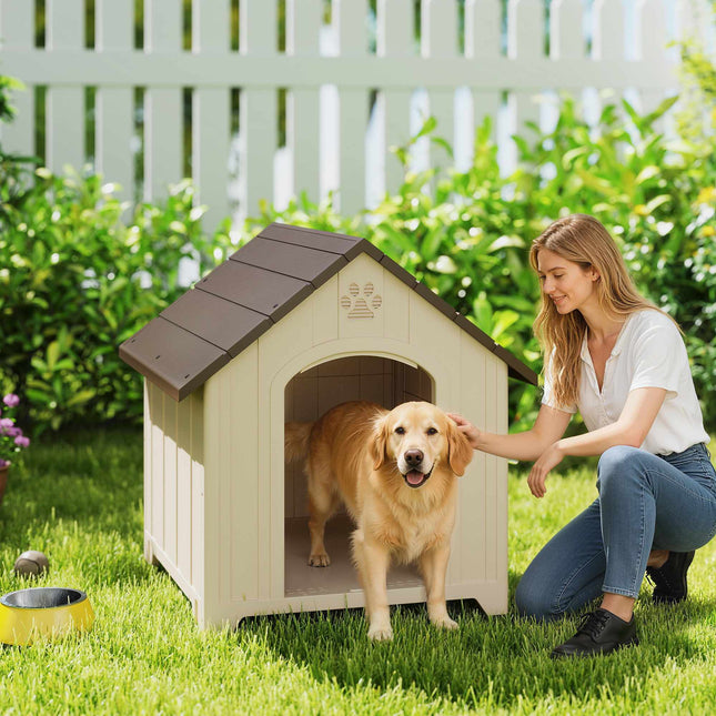 Wetterfeste Hundehütte 88 x 79 x 89 cm, erhöhter Boden