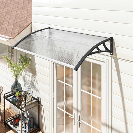 Weatherproof Door Canopy, Transparent Polycarbonate, 110x60 cm