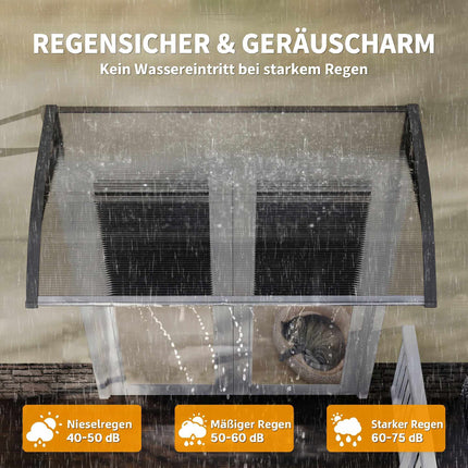 Weatherproof Door Canopy, Transparent Polycarbonate, 110x60 cm