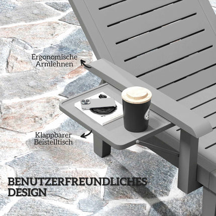 Weatherproof Garden Lounger Set with Adjustable Backrest