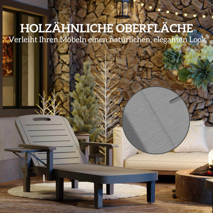 Weatherproof Garden Lounger Set with Adjustable Backrest
