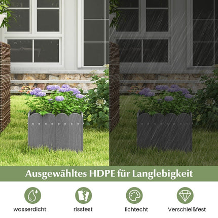 Weatherproof HDPE Planter Box Set – 32x30x25 cm, Gray