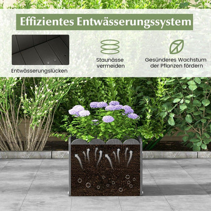 Weatherproof HDPE Planter Box Set – 32x30x25 cm, Gray
