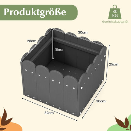 Weatherproof HDPE Planter Box Set – 32x30x25 cm, Gray