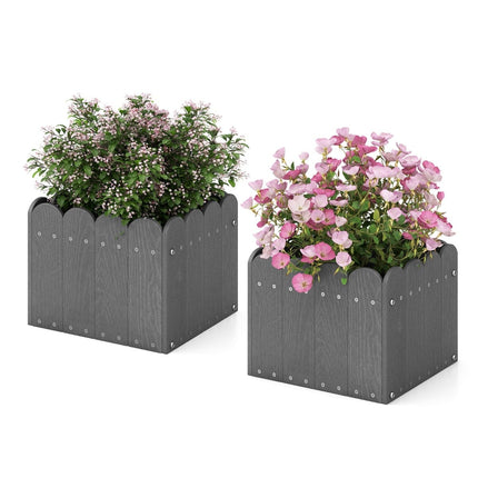 Weatherproof HDPE Planter Box Set – 32x30x25 cm, Gray