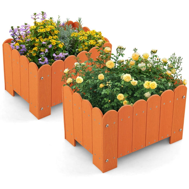 Sada truhlíků HDPE odolná proti povětrnosti, oranžová, 45x32x30 cm
