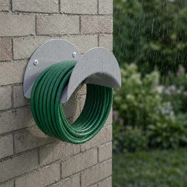 Wetterfestes Schlauchhalter-Set aus Eisen, 3 Stück, Silber