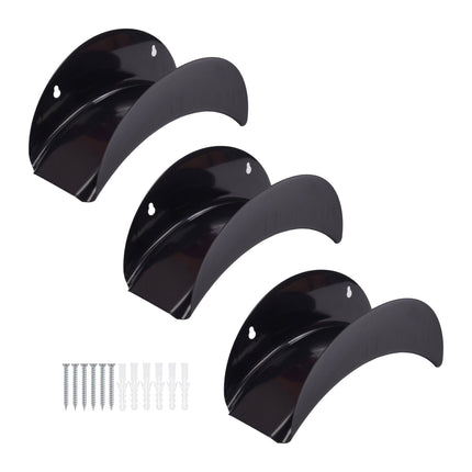 Weatherproof Iron Hose Holders, Set of 3, Black