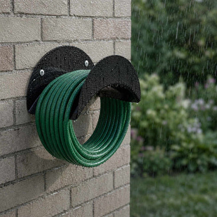 Weatherproof Iron Hose Holders, Set of 3, Black