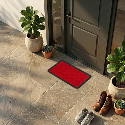 Weatherproof Red Doormat, 60 x 40 cm, Non-Slip