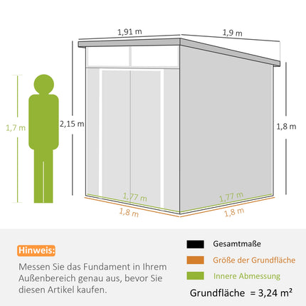 Wetterfester Fahrradschuppen aus Harz mit Aluminiumrahmen, 190x191x215 cm