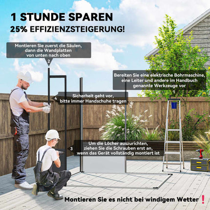 Wetterfester Fahrradschuppen aus Harz mit Aluminiumrahmen, 190x191x215 cm