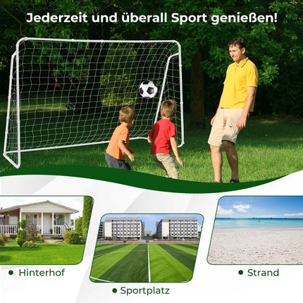 Wetterfestes Fußballtor mit Netz, 215 x 152 x 76 cm