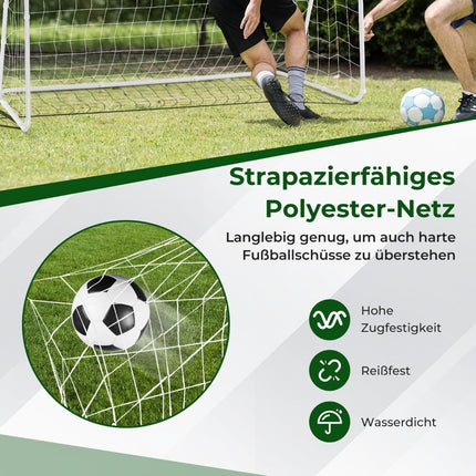 Wetterfestes Fußballtor mit Netz, 215 x 152 x 76 cm