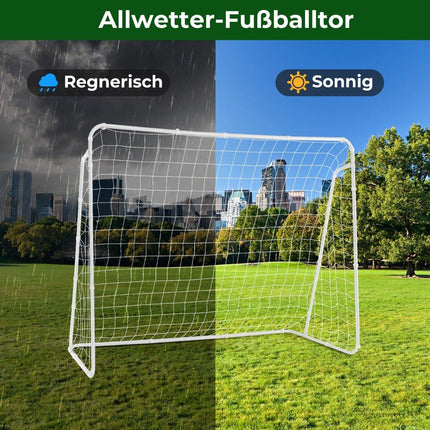 Wetterfestes Fußballtor mit Netz, 215 x 152 x 76 cm