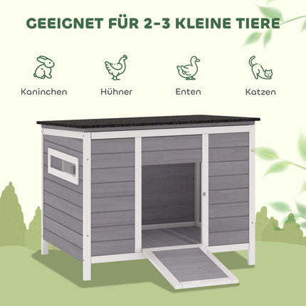 Wetterfestes Entenhaus aus Holz mit herausnehmbarem Boden, 93x70x72cm
