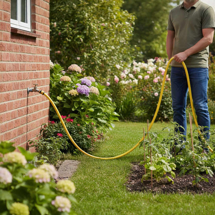 Weatherproof Yellow Garden Hose, UV-Resistant, 1/2 Inch