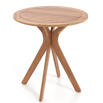 Wetterfester Gartentisch aus Akazienholz Runder Holztisch Beistelltisch Balkontisch Bistrotisch